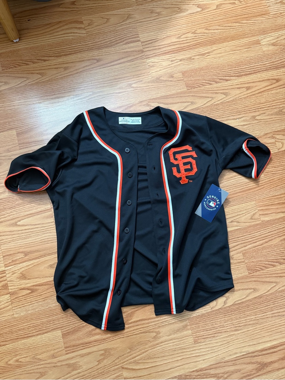 Genuine Merchandise Black Kids San Francisco Baseball Jersey with Orange Trim